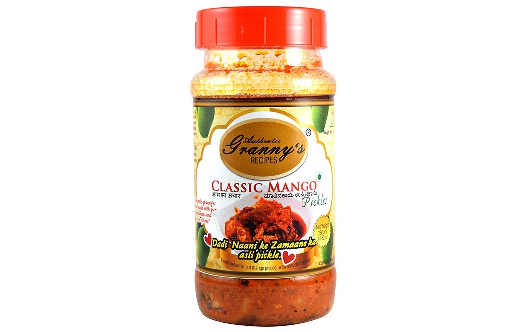Authentic Granny's Recipes Classic Mango Pickles    Jar  250 grams